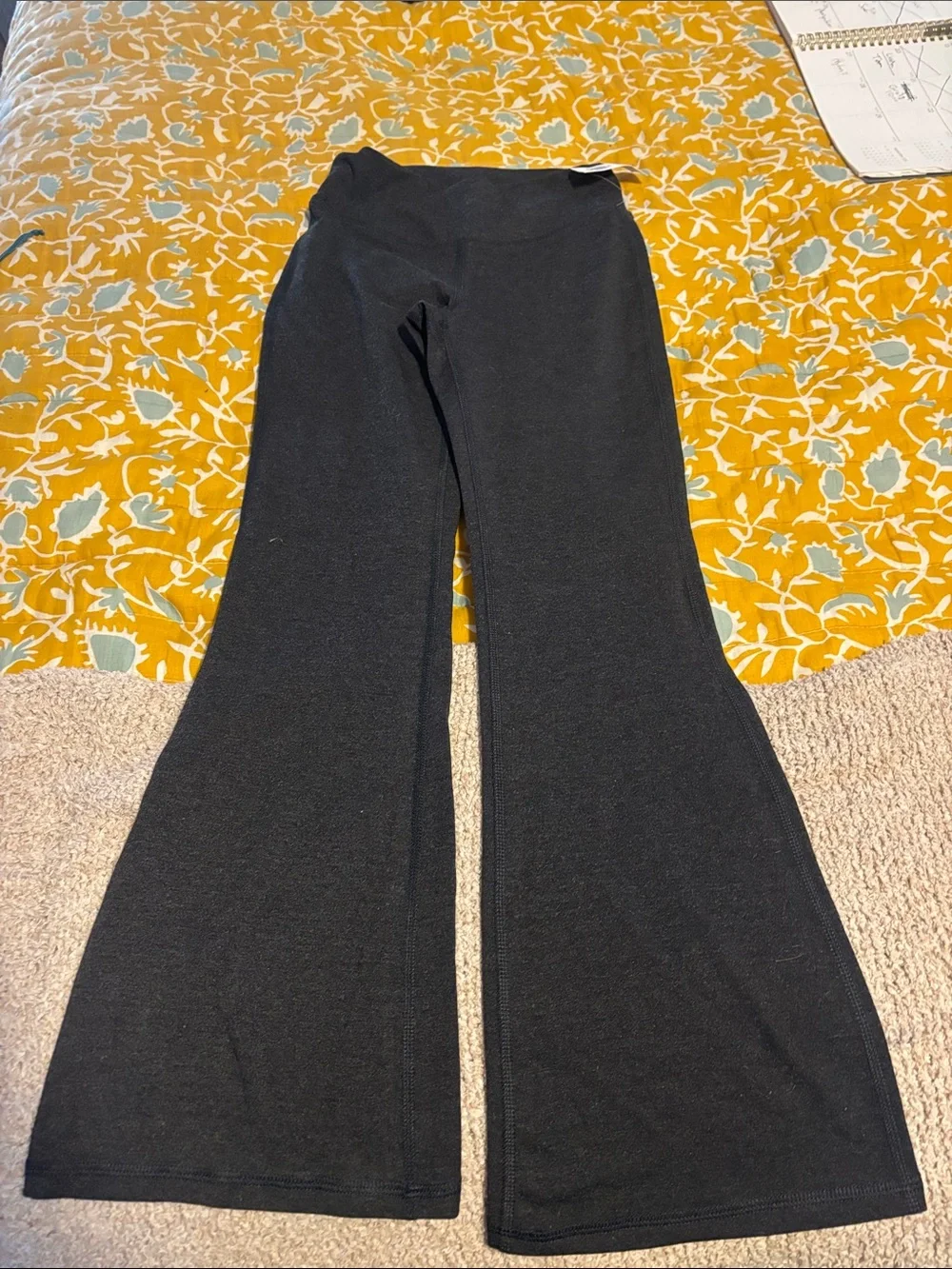 NWT Old Navy Active Girls Power Chill High Rise Flare Pants Grey Go Dry